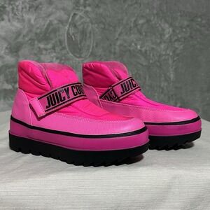 Y2k Juicy Couture Veronica Hot Pink Puffer Platform Boots Womens Sz 6 Bimbocore